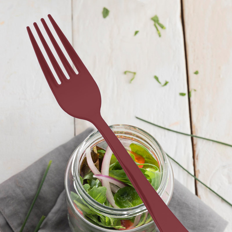 Red Disposable Plastic Party Forks - 600 Forks