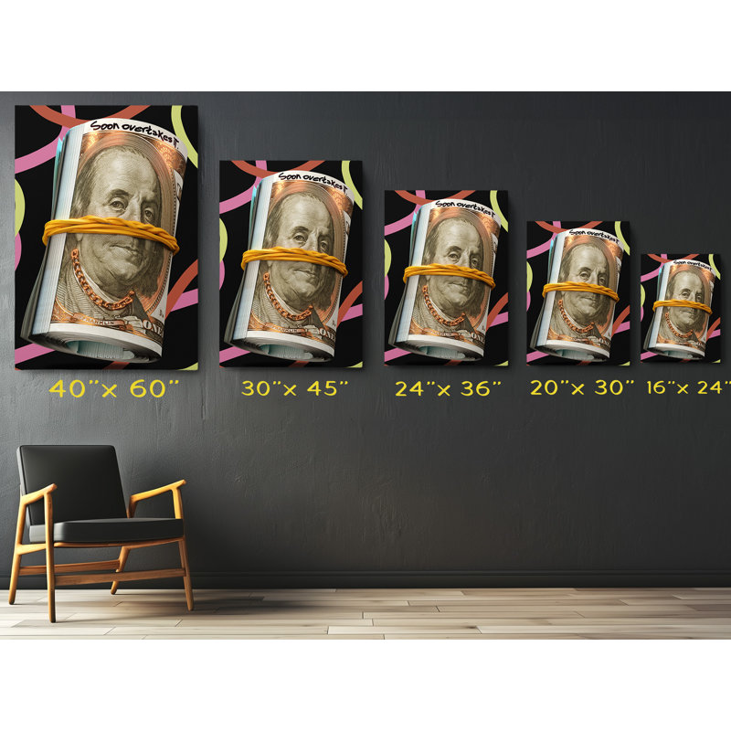 Stack of Money Dollar Bills Canvas Art Print