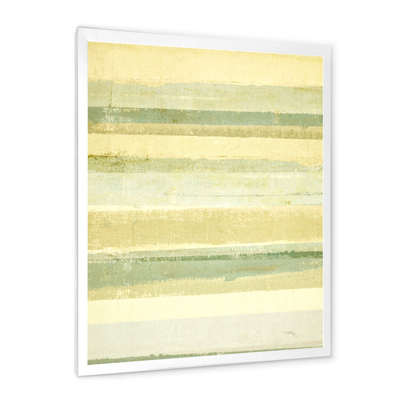 Art moderne vert et beige - Décoration murale moderne et contemporaine sur toile, H 12 po x l 8 po x P 1 po