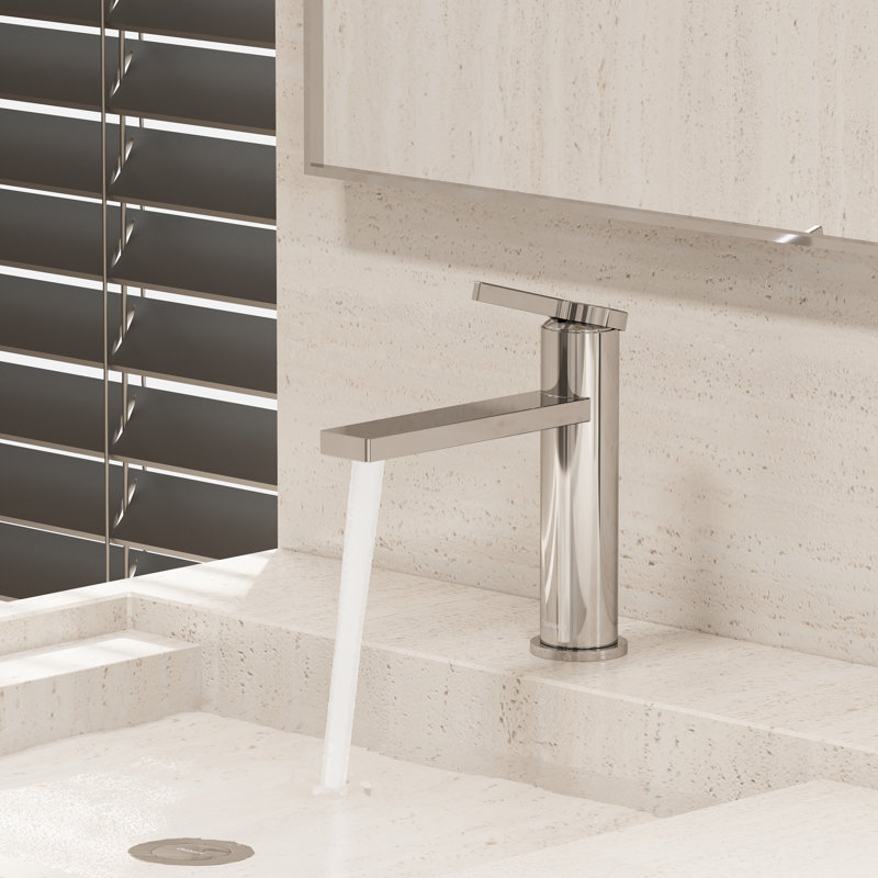 Tinian Single-Hole Faucet with Pop-Up Drain, Single-Handle Modern Bathroom Sink Faucet in Polished Chrome, Chrome