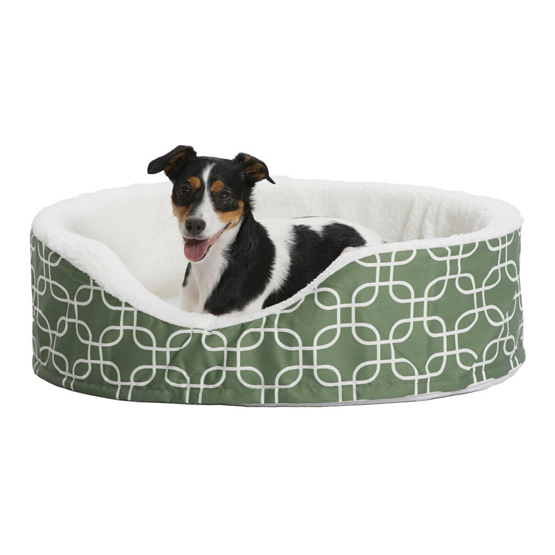 Green Orthopedic Egg-Crate Fleece Pet Bed for Medium Dogs