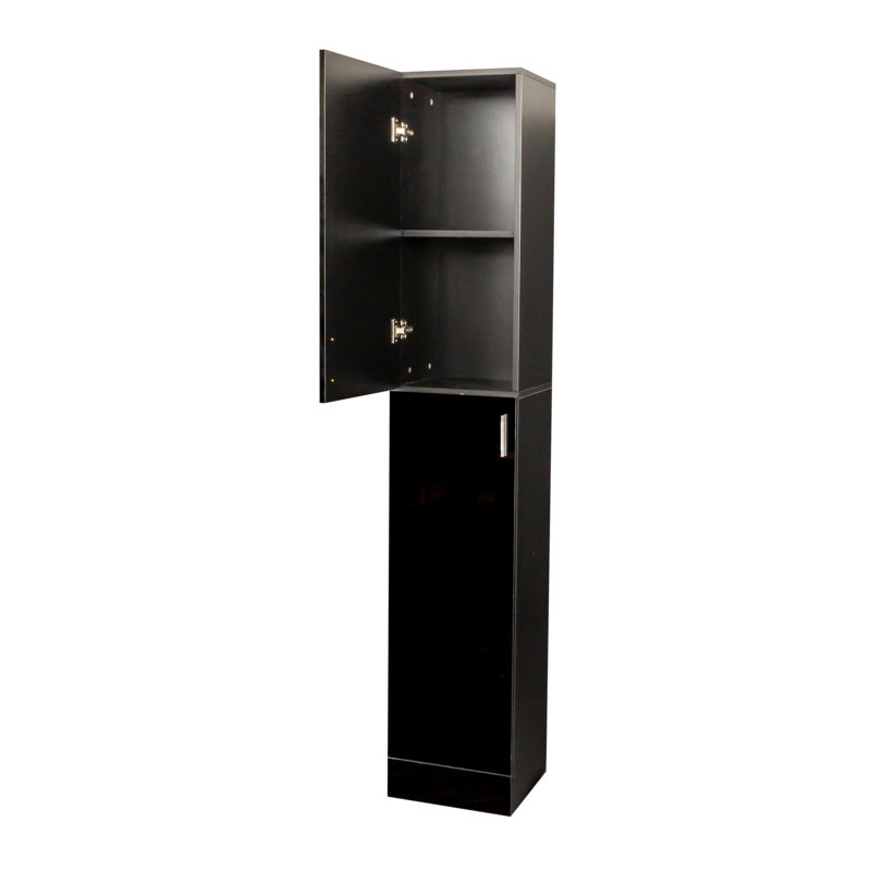 Armoire autoportante noire dans la cuisine et la salle à manger. Tablettes. 13,98 x 11,47 x 75,61, 57,39 lb Élégant et fonctionnel. Pour et pour manger. Deux portes, pièce élégante.