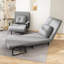 Lit convertible pliant gris avec 5 coussins et 5 coussins, idéal pour les salles familiales, l'espace et le confort