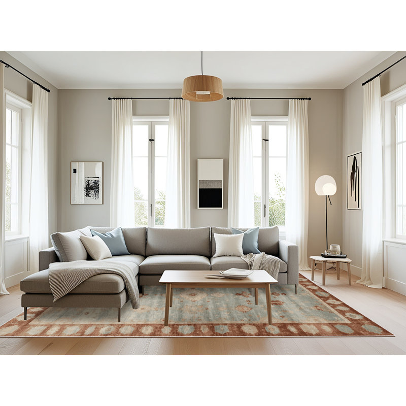Tapis beige surteint lavable à la machine, Rectangle 6 pi x 9 pi