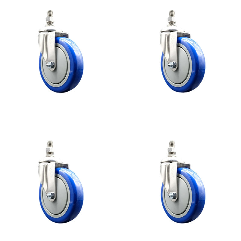 Polyurethane Casters, Blue