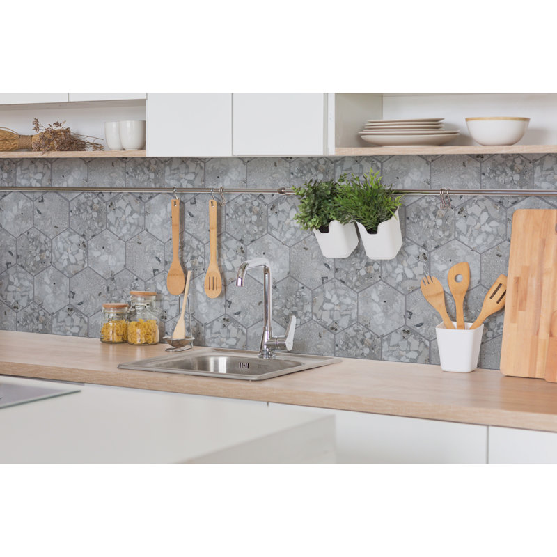 Recycle Hex 8.5" x 10" Porcelain Stone Look Wall & Floor Tile