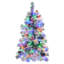 Arbre de Noël enneigé épinette 4 pi avec pommes de pin, arbre de Noël artificiel avec 170 pointes de branches, branches mixtes en PE et PVC, 120 lumières DEL multicolores, 11 modes de clignotement, décorations des Fêtes
