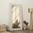 Solid Wood Handcarved Wave Edge Rectangle Mirror – Rustic White