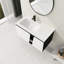 Meuble-lavabo de salle de bain avec lavabo en céramique et porte à fermeture en douceur. . Look contemporain. Intérieur spacieux. Contreplaqué. Lavabo blanc et noir de 40 po. Porte de salle de bain. Design moderne. Rangement. Contreplaqué-118003858