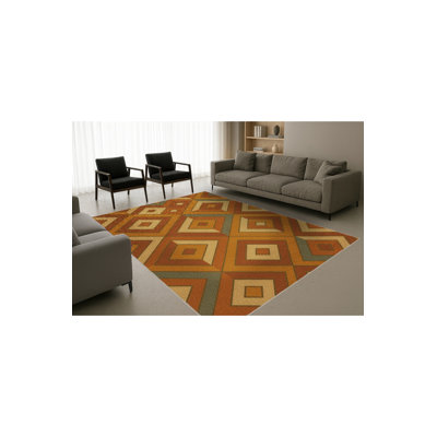 Tapis tissé orange traditionnel Mosso