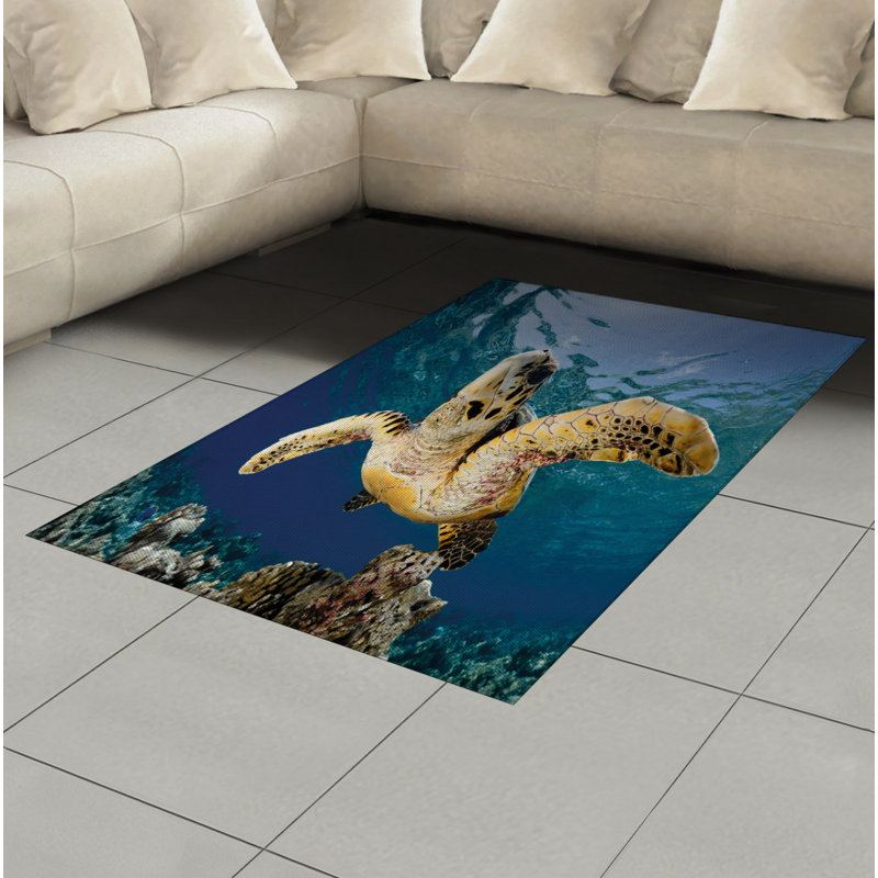 Ocean High Density Long Fiber Poly Threads Decorative Area Rug Carpet, Rectangle 4' x 5'8"