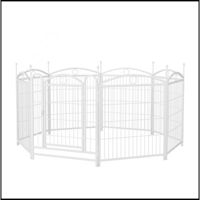 Parc pour chien 32 pouces intérieur 8 panneaux enclos en métal pour animal de compagnie clôture extérieure pour chien avec enclos, enclos pour chiots robustes pour grands et petits chiens