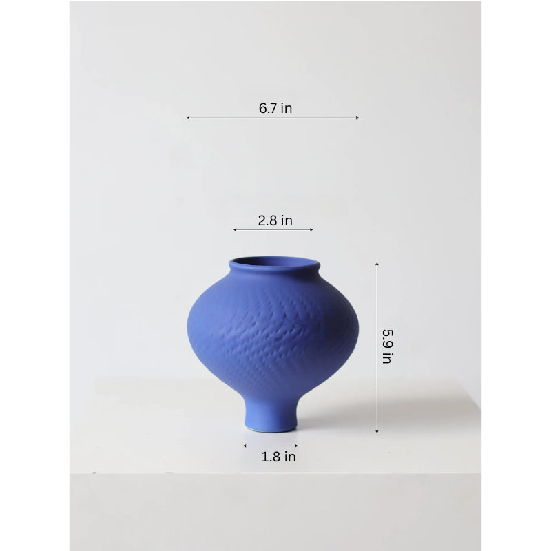 Vase sculpté indigo