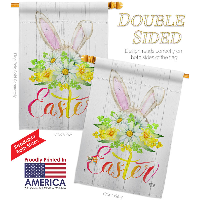 Double Sided 40'' H x 28'' W Polyester Easter Flag Set