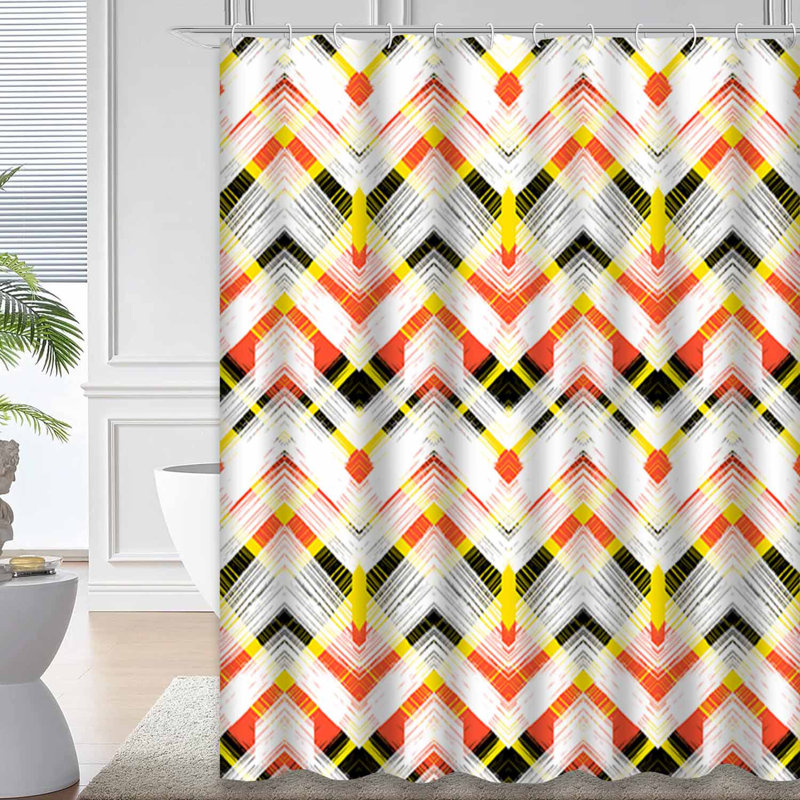Rideau de douche Zigzag Lines, L 72 po x l 78 po