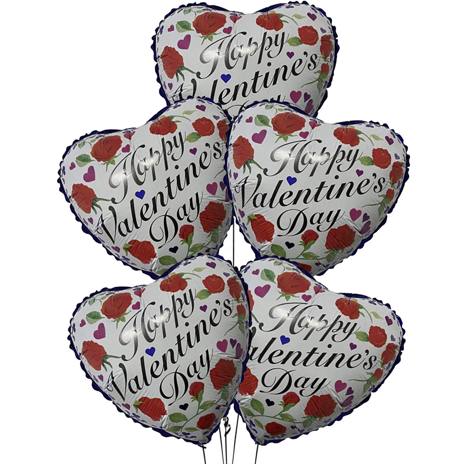 Kate Valentine's Day Pink and Silver Love Heart Balloon Backdrop Desig