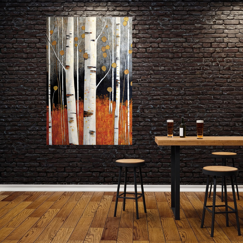 White Birch Forest Abstract Contemporary Wall Art