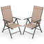 Chaise de patio pliante 4 pièces avec dossier réglable à 7 niveaux pour jardin brun-961282807