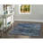 Emanuel Modern Abstract Machine Woven Flatweave Blue and Teal Area Rug with Non Skid Backing -450291453