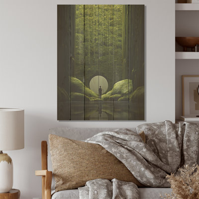 Méditation Zen Garden Contemplation - méditation, art mural sur bois de pin naturel