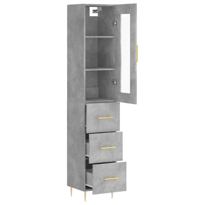 Jona Display Cabinet, Concrete Grey