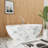 65" Solid Surface Soaking Tub Customized Random Floral Print Resin Stone Bathtub