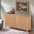 Multi-Functional Buffet Cabinet With Adjustable Storage Shelves, Distressed Finish Sideboard,Retro 4-Door Design And Cable Management-131635600