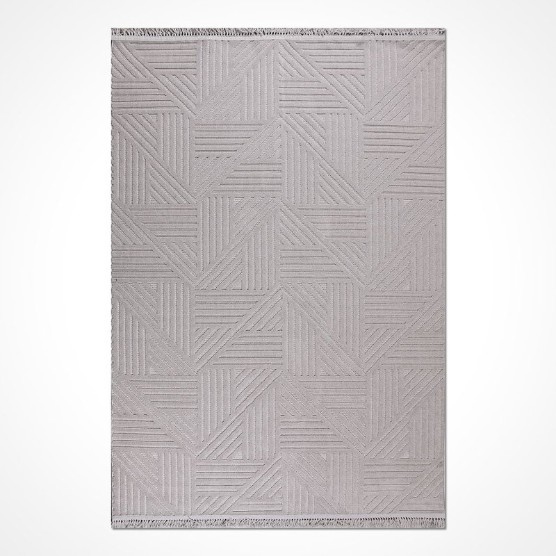 Tapis moderne / abstrait beige lavable à la machine antidérapant, Rectangle 2 pi 8 po x 5 pi
