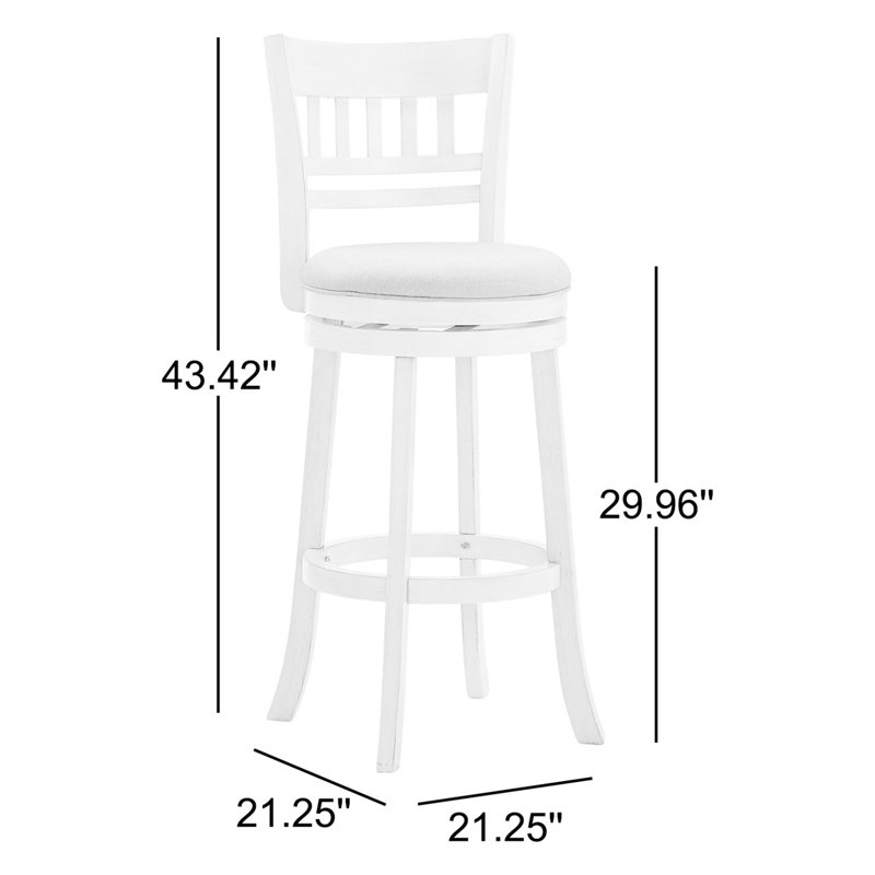 Tabouret de bar et de comptoir pivotant Amerah, Cerisier foncé, Lin gris foncé