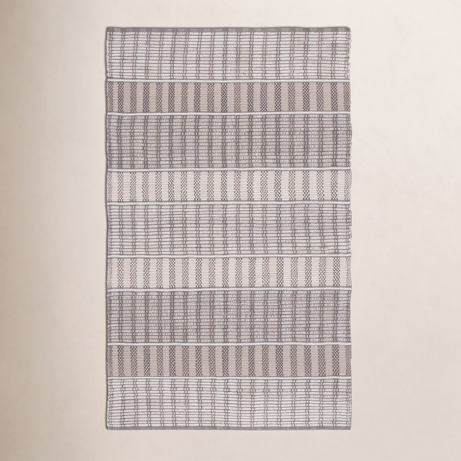 Hand-Woven Geometric Cotton Rug, Rectangle 8' x 10'