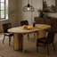 Table de salle à manger ovale spacieuse avec plateau en MDF résistant, idéale pour les cuisines de style campagnard et modernes, design multifonctionnel