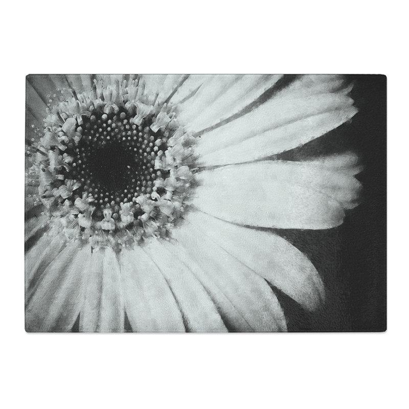 Tempered Glass Pretty Flower Chopping Board, 28.5 cm x 39 cm