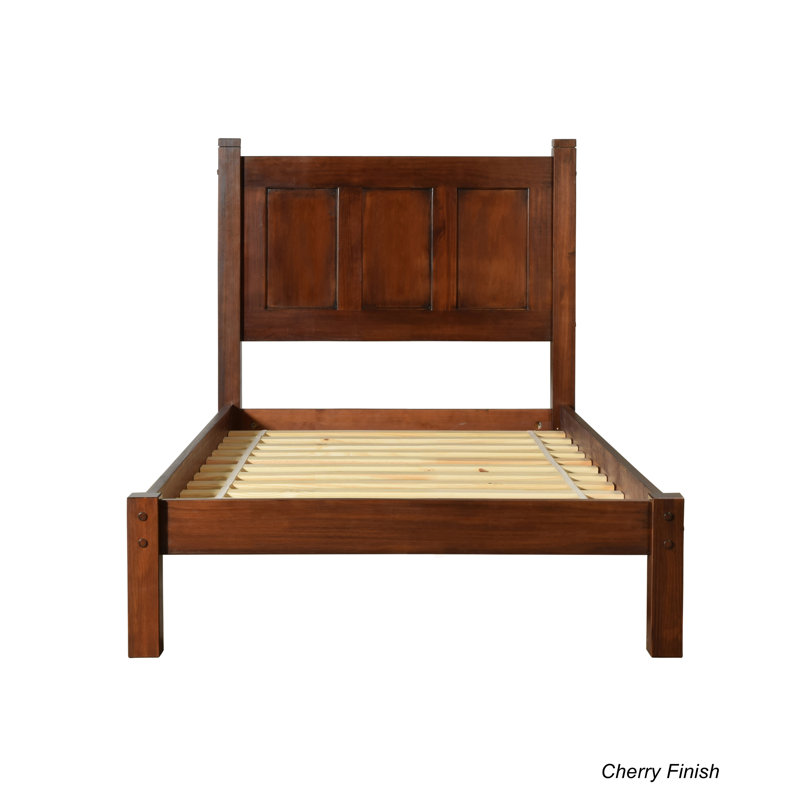 Lit plateforme en bois massif Shaker, Cerisier, Simple