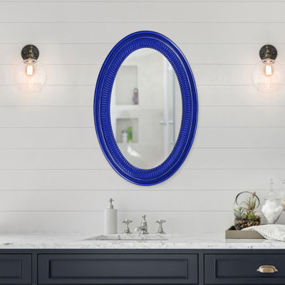 Busey Ribbed Oval Framed Accent Mirror