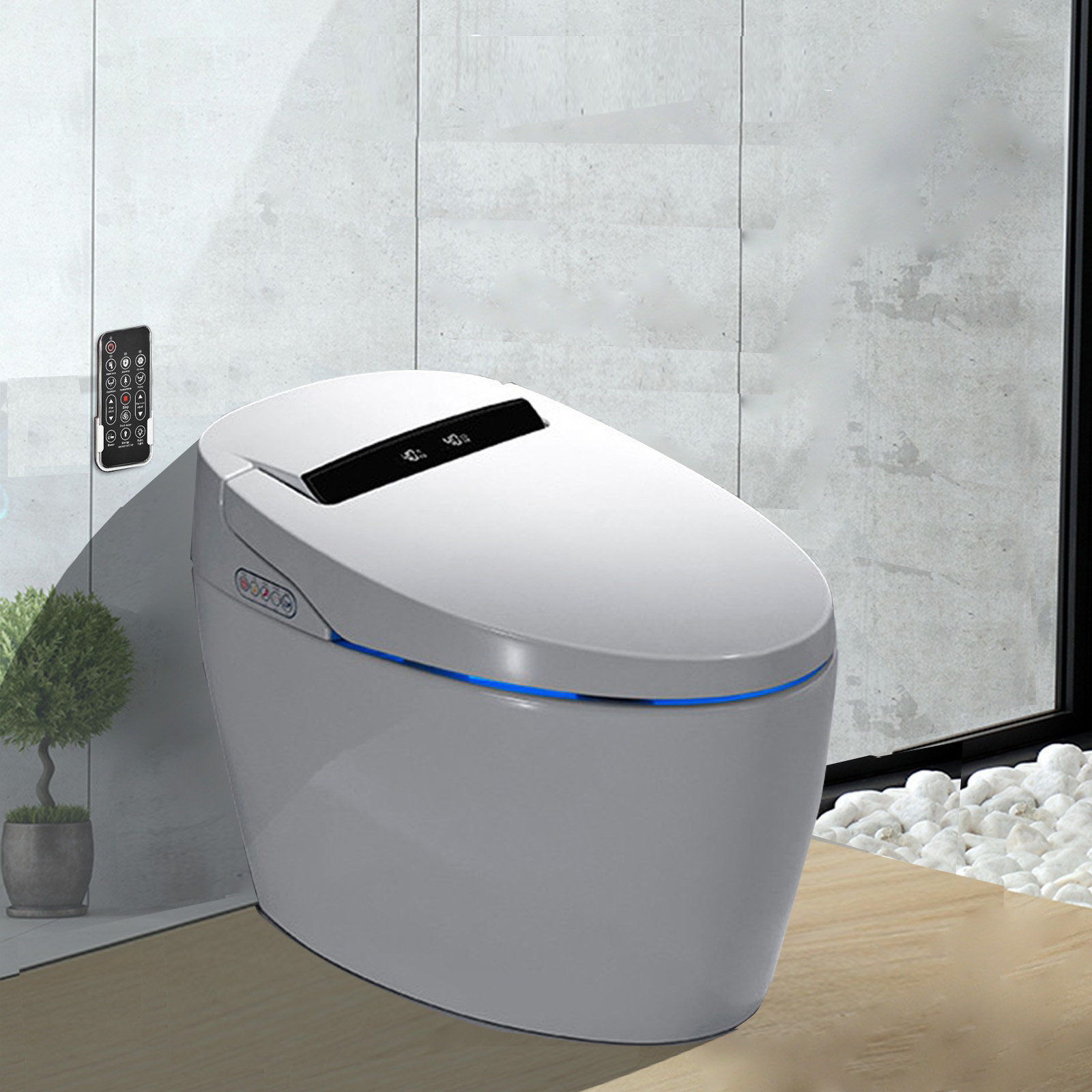 EPLO Smart Bidet Toilet, Dual-Flush Elongated Toilet Bidet,Warm Water  Clear,Auto Flush,Tankless One-Piece Bidet Toilets for Bathrooms & Reviews