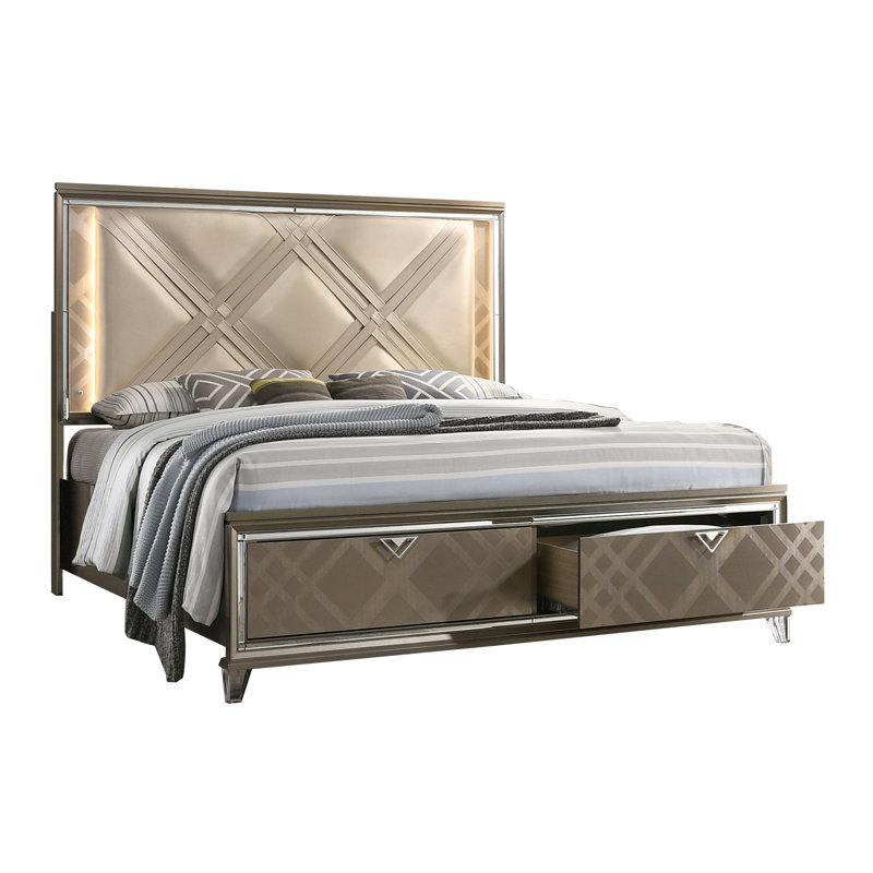 Lupa Upholstered Platform Storage Bed, Queen