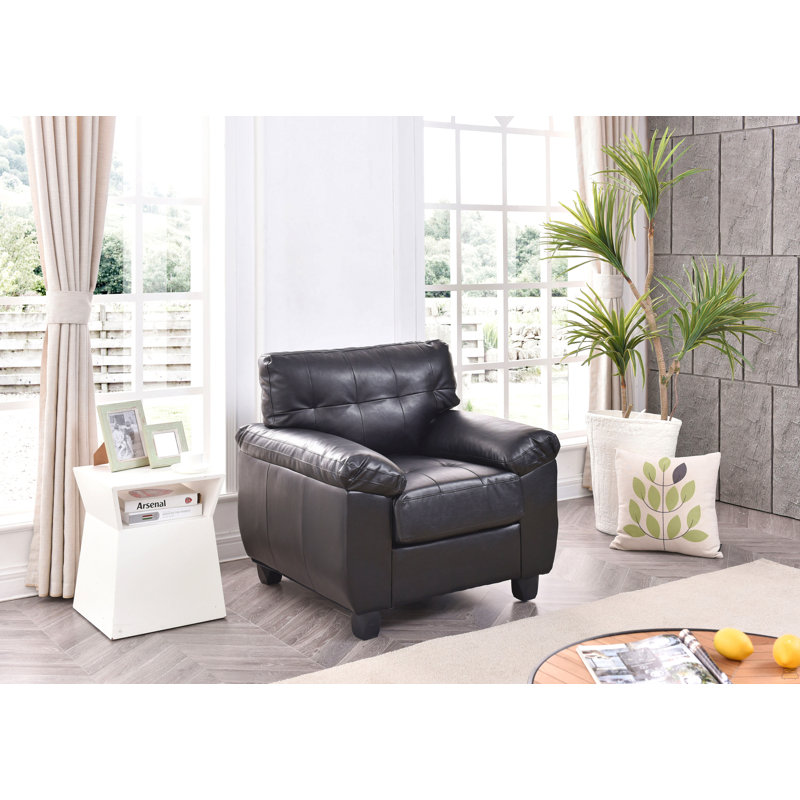 Fauteuil d'appoint noir élégant et confortable, Noir