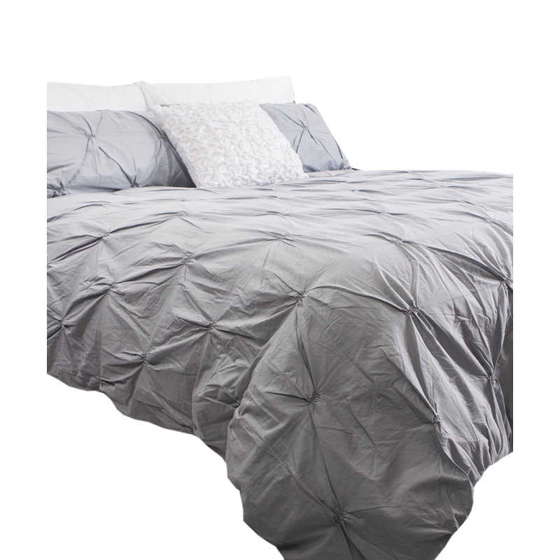 Victoria Modern & Contemporary Cotton Duvet Cover, Silver