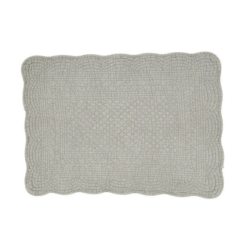 Light Gray Quilted Cotton Rectangle Placemats Set of 4