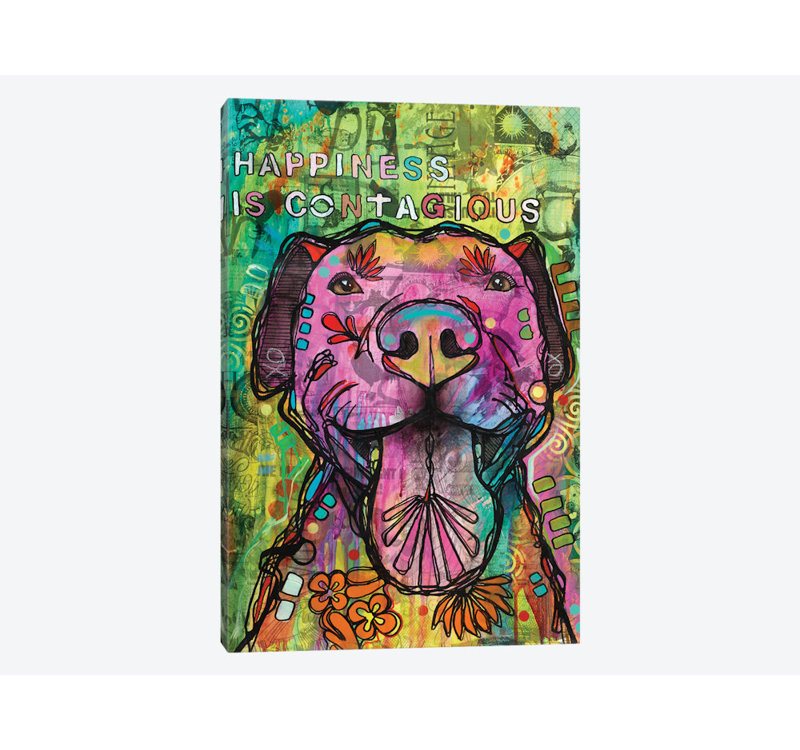 «Happiness Is Contagious», impression sur toile, H 12 po x l 8 po x P 0,75 po, Toile tendue, Pas de tapis