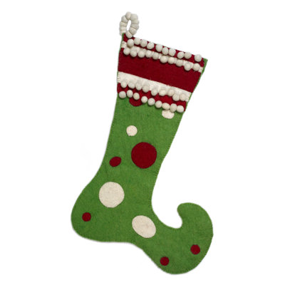 Jester Hand Felted Wool Christmas Stocking