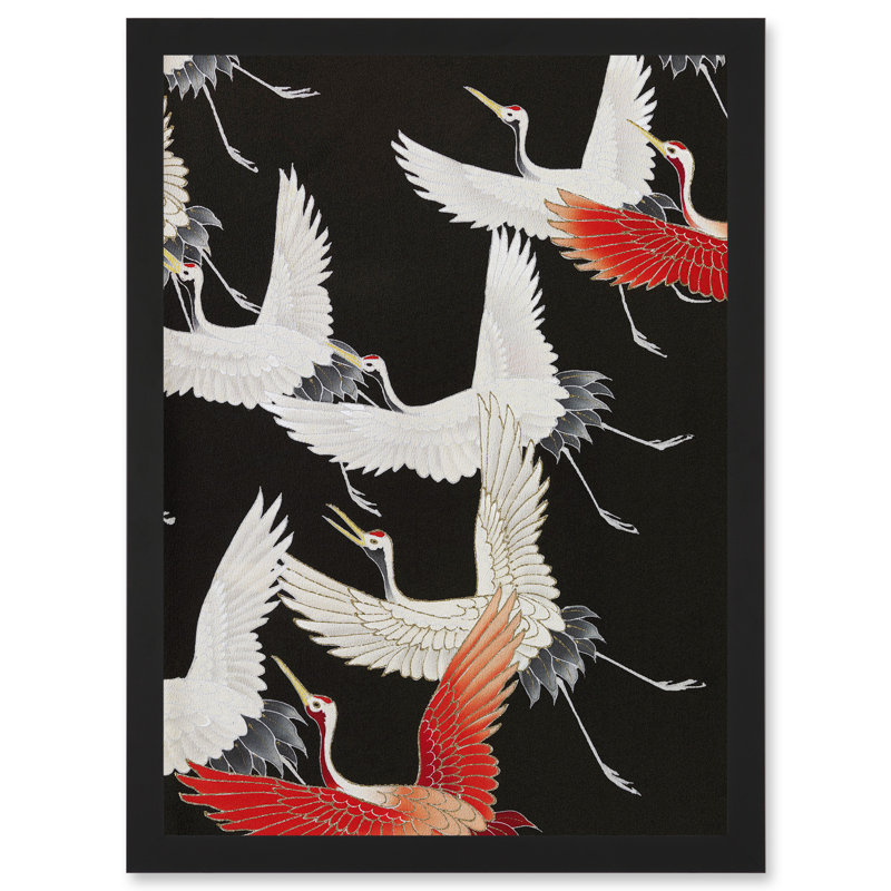 Japanese Crane Kimono Pattern - Single Picture Frame Print