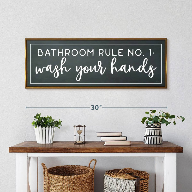 Salle de bain règle n ° 1, Cadre flottant doré, 31" X 11"