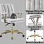 Chaise de bureau en cuir blanc avec - finition, siège réglable, antique pratique pour pivoter dans une salle de conférence, relevable, aspect professionnel