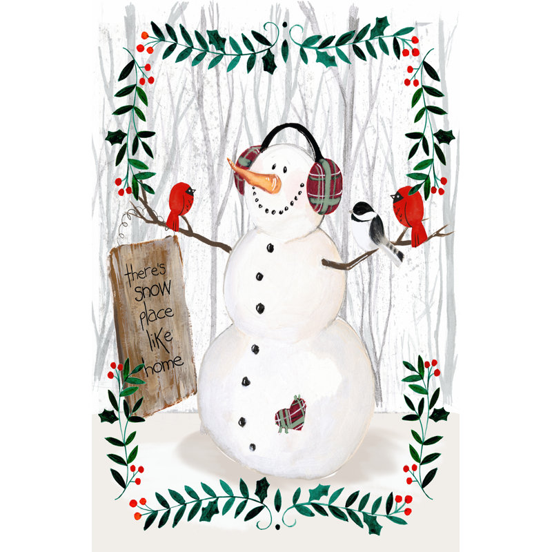 Folk Snowman Forest II by Jennifer Paxton Parker - Painting Print, 76cm H x 51cm W, Wrapped Canvas