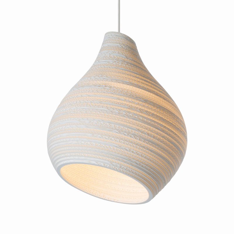Scraplights Organic Hive Recycled Cardboard Pendant Light, White, 18" H x 15" W x 15" D