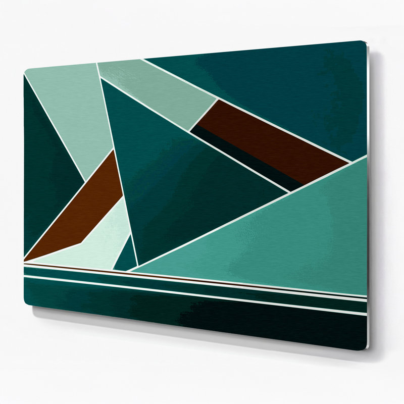 Art mural rigide en métal vert 38, H 20 po x l 30 po
