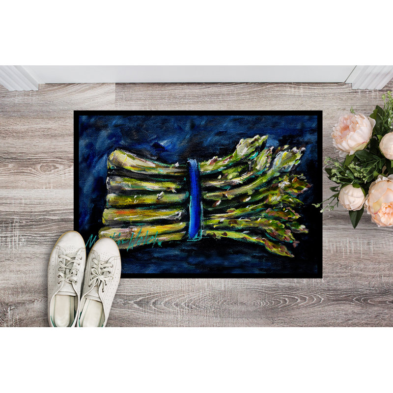 Tapis d'extérieur antidérapant Budd Asperagus Blew, Rectangle 2 pi x 3 pi