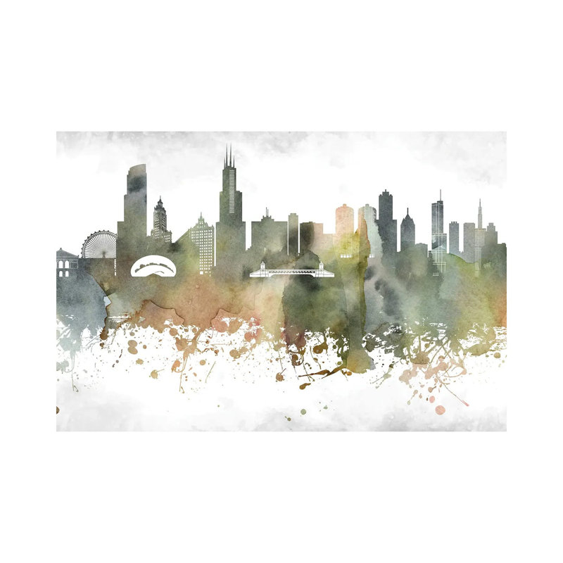 Chicago Skyline by WallDecorAddict - Wrapped Canvas Print, 66.04 cm H x 45.72 cm W x 3.175 cm D