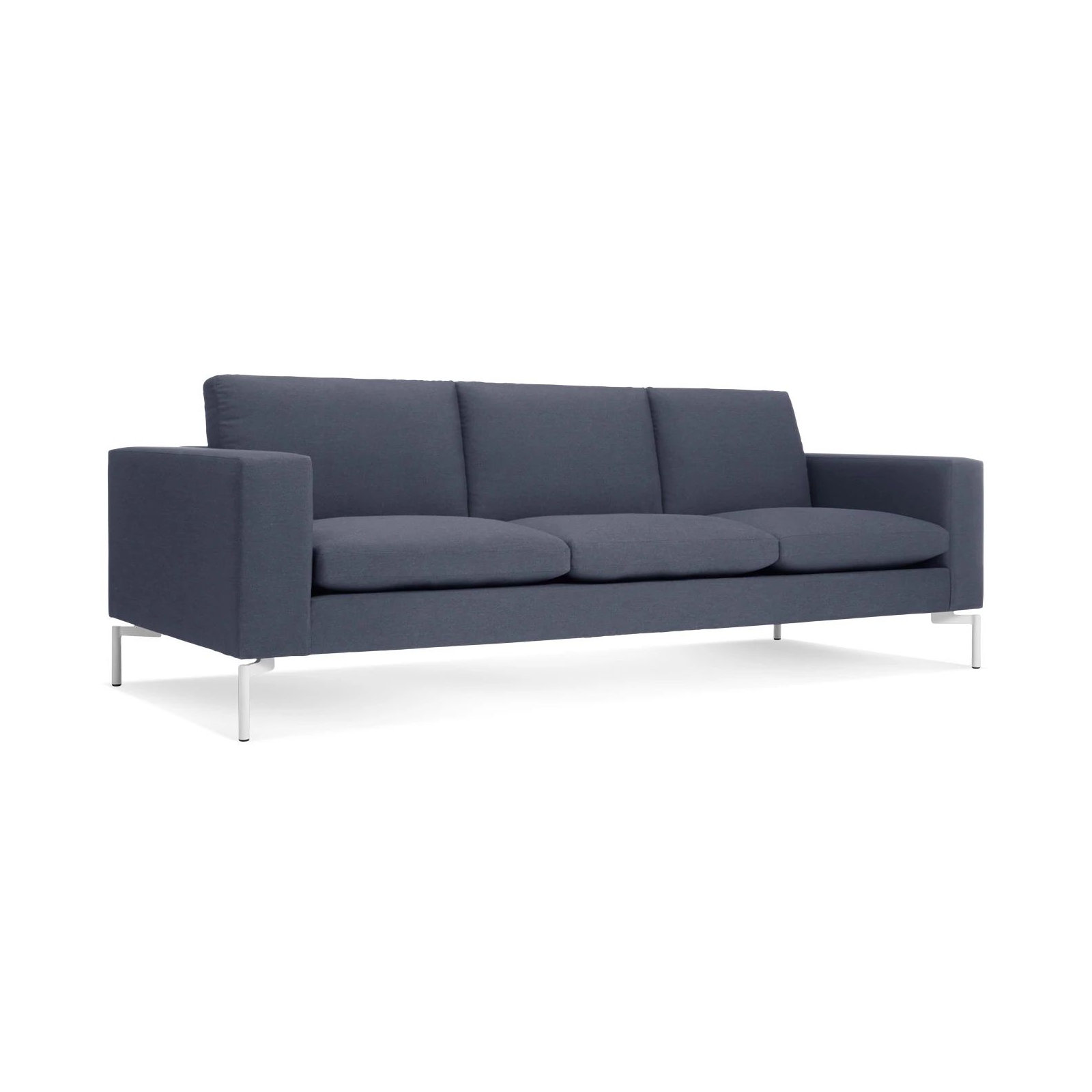 New Standard Upholstered Sofa, White, 32" H x 92" W x 35" D, Nixon Blue Acrylic